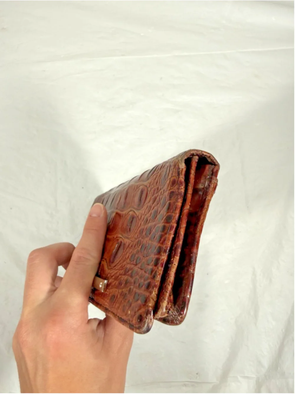 BRAHMIN DEBRA PECAN MELBOURNE LEATHER Croc Embossed WALLET